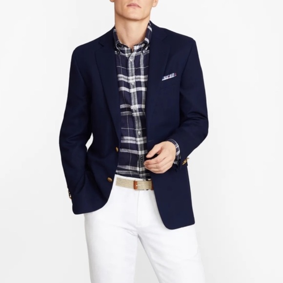 NEW Brooks Brothers Wool Regent Fit Gold Tone Button Navy Sport Blazer Size 40 R - Picture 1 of 16